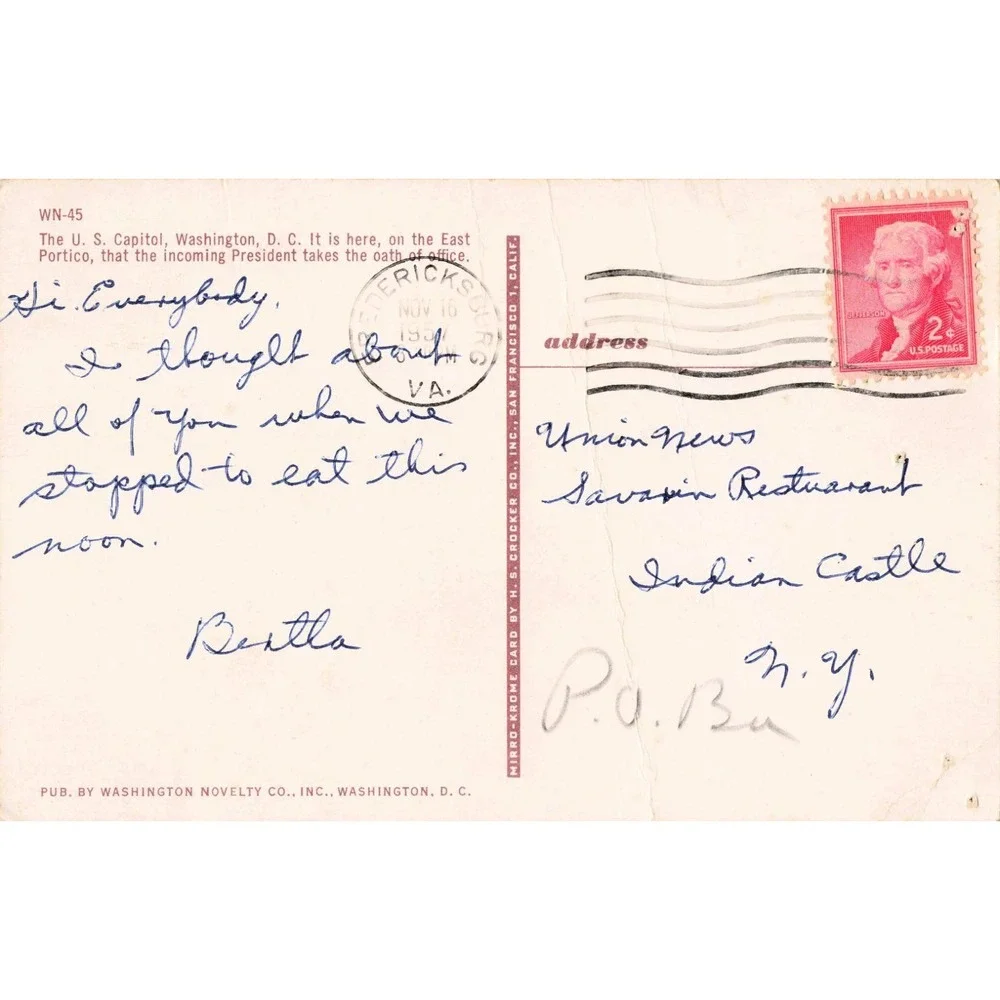 Vintage 1951 US Capitol Building Postcard Washington DC Mirro-Krome WN-45